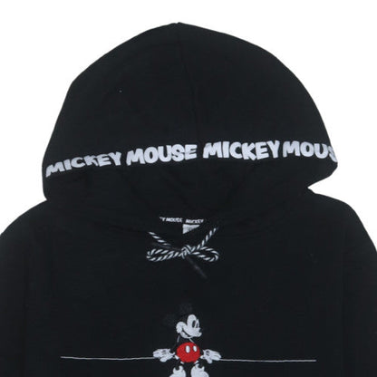 Disney Womens Black 2XL Pullover Hoodie with Mickey Mouse Print