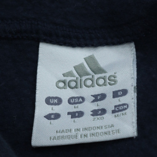Adidas Men's Blue Full Zip Hoodie L Sports Fleece Sweatshirt