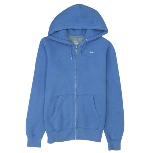 Nike Womens Blue Full Zip Hoodie Sweatshirt Size M Cotton Blend