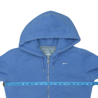 Nike Womens Blue Full Zip Hoodie Sweatshirt Size M Cotton Blend