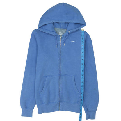 Nike Womens Blue Full Zip Hoodie Sweatshirt Size M Cotton Blend