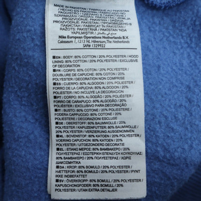 Nike Womens Blue Full Zip Hoodie Sweatshirt Size M Cotton Blend