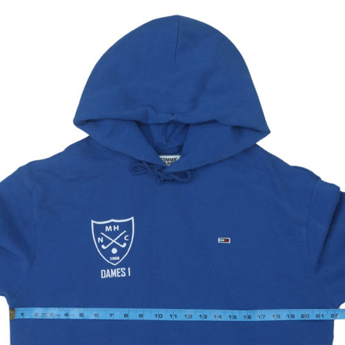 Tommy Jeans Men's Blue Hoodie L Pullover Cotton Logo Drawstring