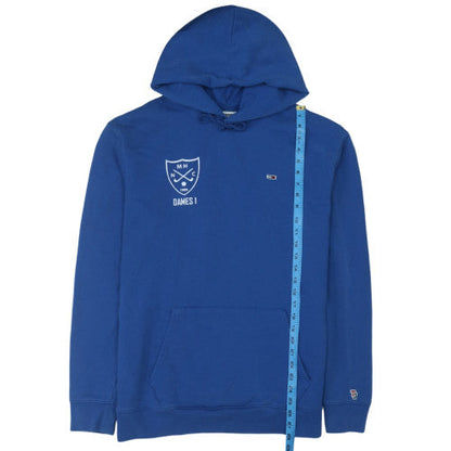 Tommy Jeans Men's Blue Hoodie L Pullover Cotton Logo Drawstring