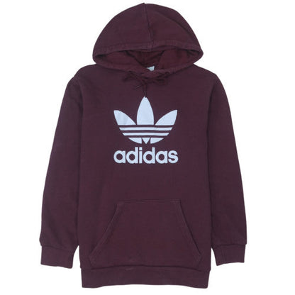 Adidas Men's Brown Pullover Hoodie M Regular Fit Sports Fleece