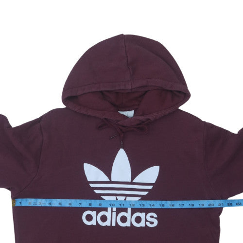 Adidas Men's Brown Pullover Hoodie M Regular Fit Sports Fleece