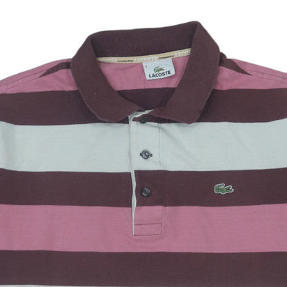 Lacoste Men's Multicoloured Striped Polo Shirt Size M Classic Fit