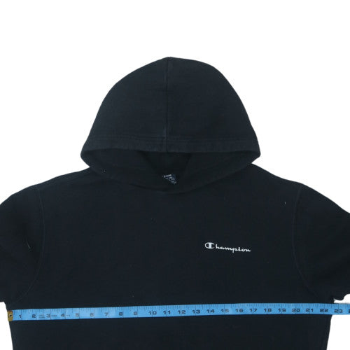 Champion Men's Black Pullover Hoodie Medium Regular Fit Logo Fleece
