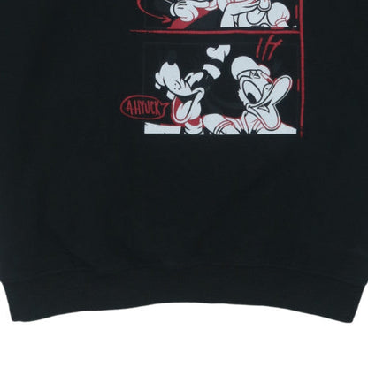 Disney Womens Black L Sweatshirt Mickey & Friends Cartoon Graphic Pullover