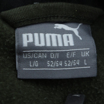 Puma Men's Green Full Zip Hoodie L Sports Fleece Sweatshirt