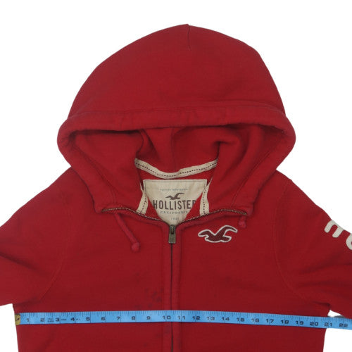 Hollister Men's Red Full Zip Hoodie M Cotton Blend Casual Sweatshirt