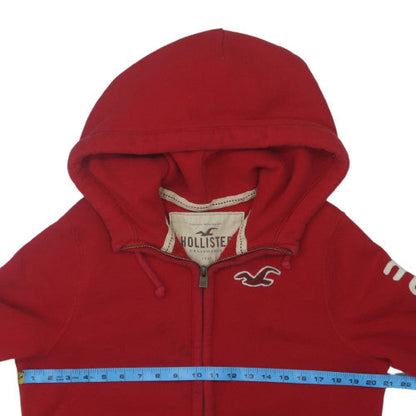 Hollister Men's Red Full Zip Hoodie M Cotton Blend Casual Sweatshirt