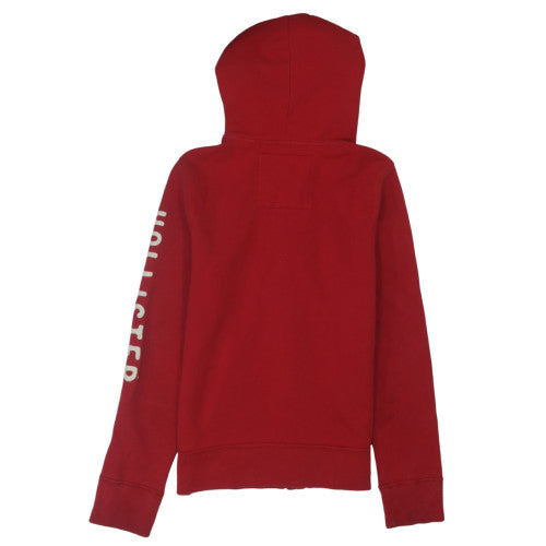 Hollister Men's Red Full Zip Hoodie M Cotton Blend Casual Sweatshirt