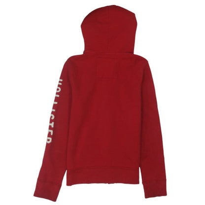 Hollister Men's Red Full Zip Hoodie M Cotton Blend Casual Sweatshirt