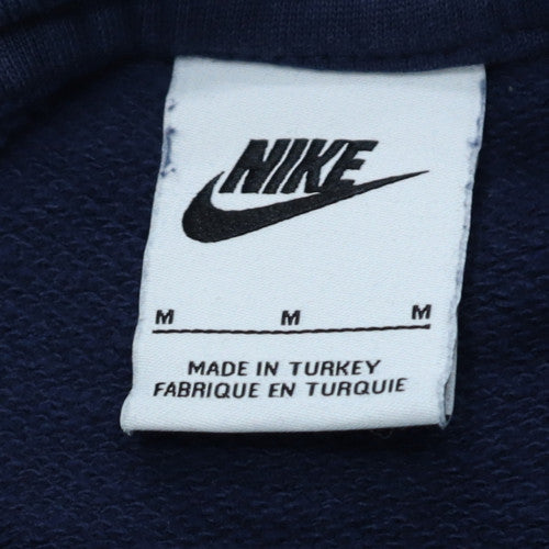 Nike Men's Blue Pullover Hoodie M Embroidered Logo Sports Fleece