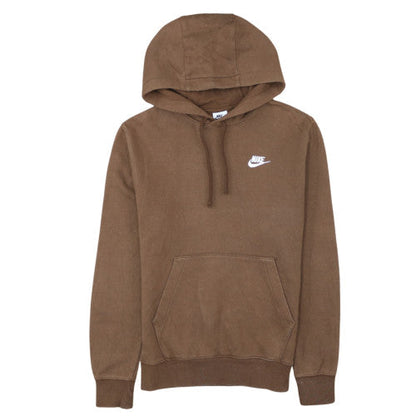 Nike Men's Brown Pullover Hoodie XS Fleece Logo Sweatshirt