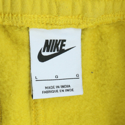 Nike Men’s Yellow Jogger Sweatpants L Regular Fit Fleece Trousers
