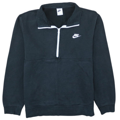 Nike Women's Black 1/2 Zip Pullover Sweatshirt Size L Cotton Blend