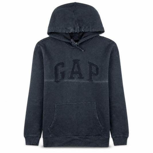 Gap Womens Black XS Pullover Hoodie Cotton Blend Logo Casual