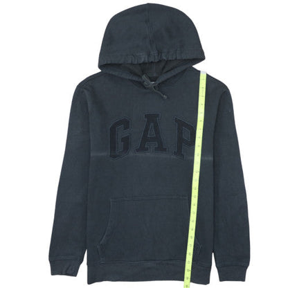 GAP Womens Black XS Pullover Hoodie Cotton Blend Logo Casual