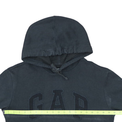 GAP Womens Black XS Pullover Hoodie Cotton Blend Logo Casual
