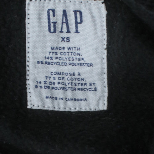 GAP Womens Black XS Pullover Hoodie Cotton Blend Logo Casual
