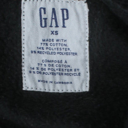 GAP Womens Black XS Pullover Hoodie Cotton Blend Logo Casual