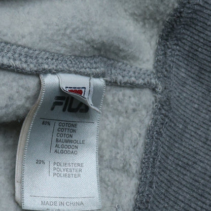 FILA Men's Grey Embroidered Training Sweatshirt M Regular Fit