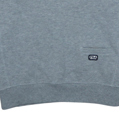 FILA Men's Grey Embroidered Training Sweatshirt M Regular Fit