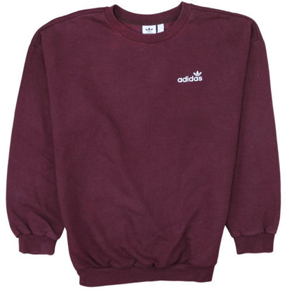 Adidas Womens Burgundy Crew Neck Sweatshirt Size UK 8