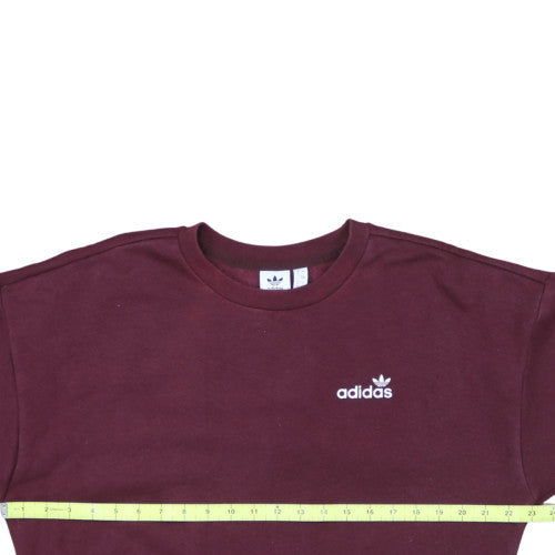 Adidas Womens Burgundy Crew Neck Sweatshirt Size UK 8