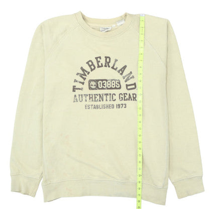 Timberland Men Beige Logo Pullover Sweatshirt M Regular Fit