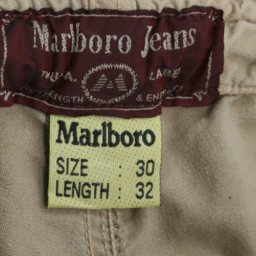 Marlboro Womens Beige Chino Elastic Waist Trousers Size 30