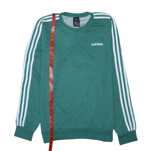 Adidas Men Green Long Sleeve Crew Neck Pullover Sweatshirt L