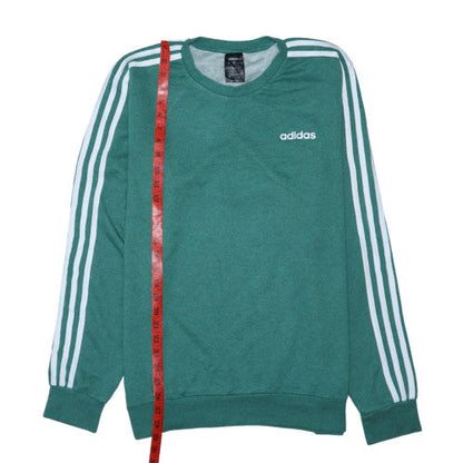 Adidas Men Green Long Sleeve Crew Neck Pullover Sweatshirt L