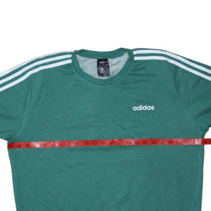 Adidas Men Green Long Sleeve Crew Neck Pullover Sweatshirt L