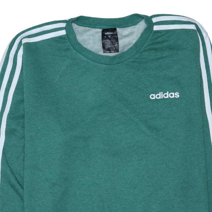 Adidas Men Green Long Sleeve Crew Neck Pullover Sweatshirt L