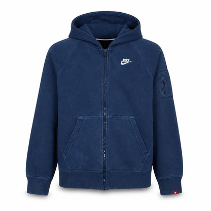 Nike Men's Blue Full Zip Hoodie M Fleece Regular Fit