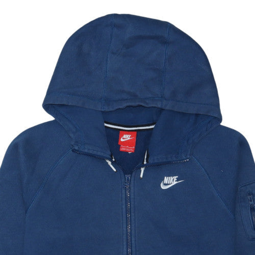 Nike Men's Blue Full Zip Hoodie M Fleece Regular Fit