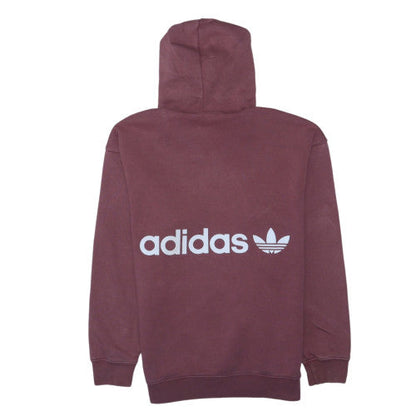 Adidas Womens Burgundy Hoodie Size 8 Pullover Cotton Blend Casual