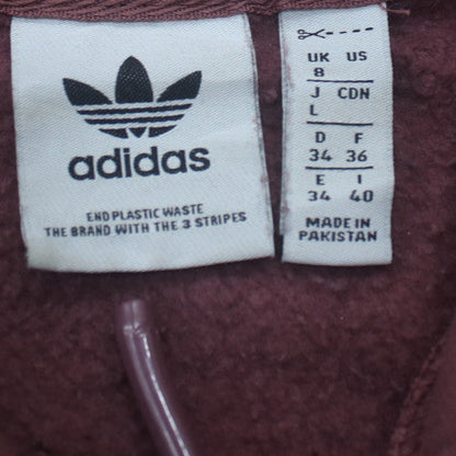Adidas Womens Burgundy Hoodie Size 8 Pullover Cotton Blend Casual