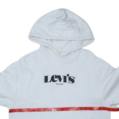 Levi's Womens White Relaxed Fit Pullover Hoodie Size M