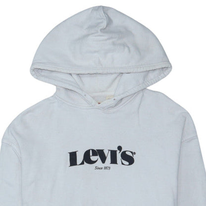 Levi's Womens White Relaxed Fit Pullover Hoodie Size M