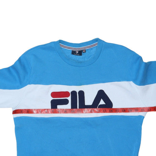 Fila Mens Blue Crew Neck Logo Sweatshirt Size M Pullover