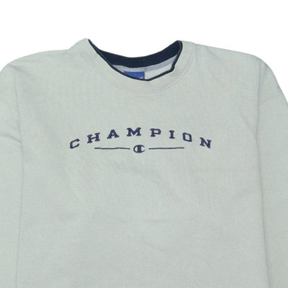 Champion Mens Beige XL Crew Neck Embroidered Logo Sweatshirt