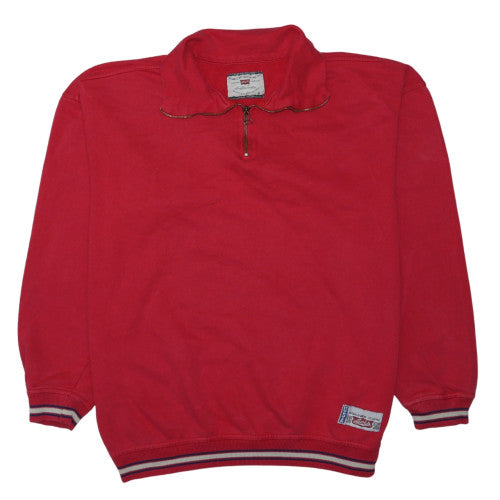 Levi’s Men’s Red 1/2 Zip Logo Sweatshirt Medium Retro Style