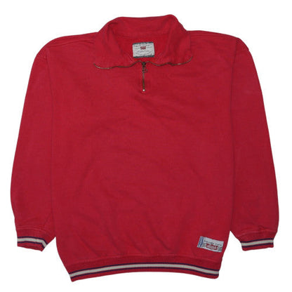 Levi’s Men’s Red 1/2 Zip Logo Sweatshirt Medium Retro Style
