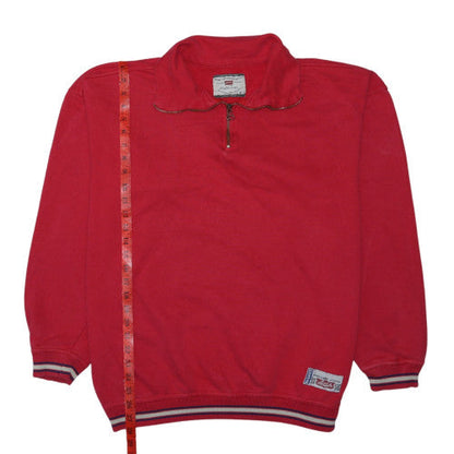 Levi’s Men’s Red 1/2 Zip Logo Sweatshirt Medium Retro Style