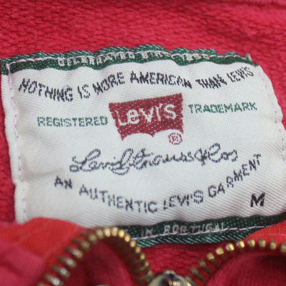 Levi’s Men’s Red 1/2 Zip Logo Sweatshirt Medium Retro Style
