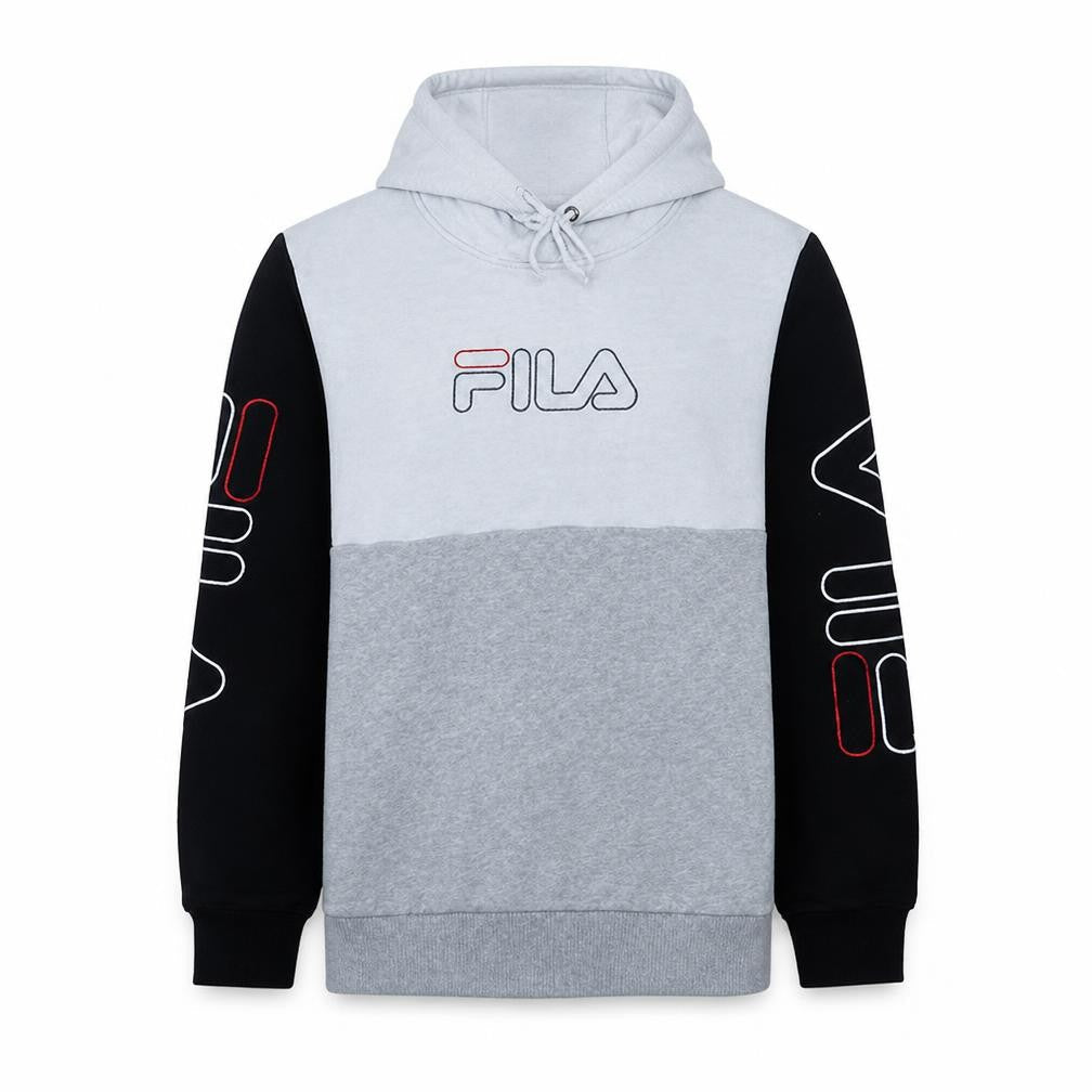 Fila Women’s Grey Black Colourblock Pullover Hoodie Size M